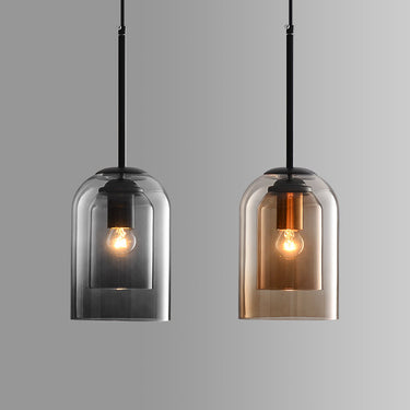 Lampes Suspendues Mi-Siècle En Mica Avec Double Verre-Lampe Veilleuse